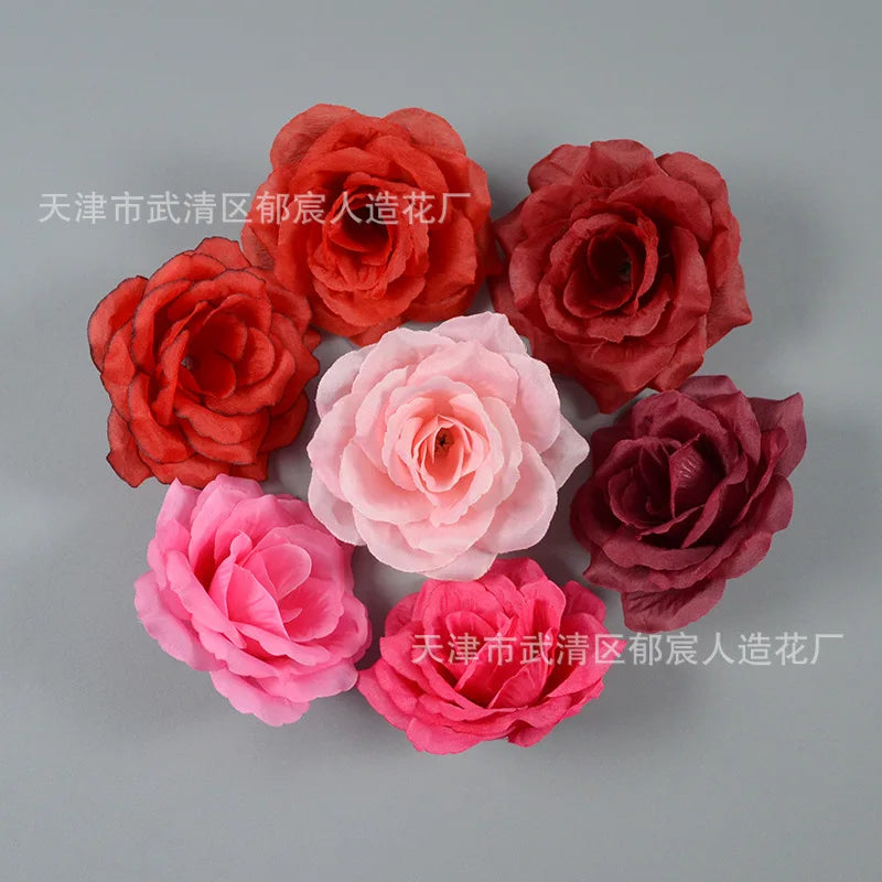10pcs 10cm Artificial Roses Flower Heads DIY Wedding Home Decoration Party Festival Supplies Fake Flowers