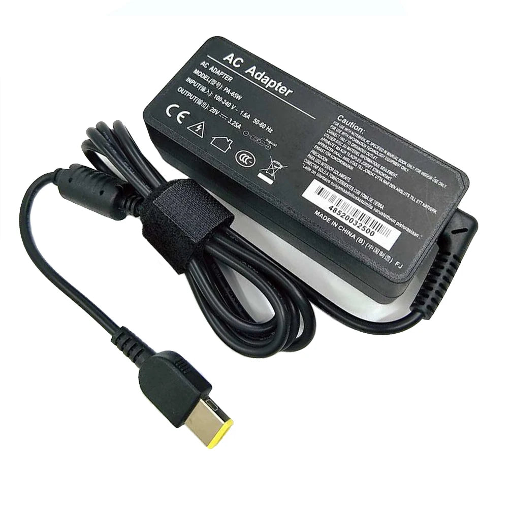 65W 20V 3.25A USB AC Laptop Charger Power Adapter For Lenovo Thinkpad X301S X230S G500 G405 X1 Carbon E431 E531 T440s