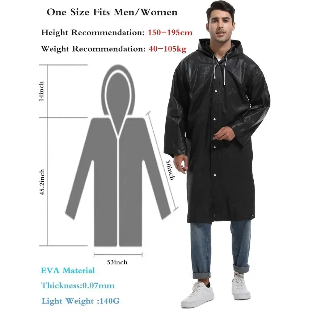 2PCS Rain Ponchos for Adults Reusable - Borogo Rain Coats for Adults Rain Jackets Raincoats for Men Women