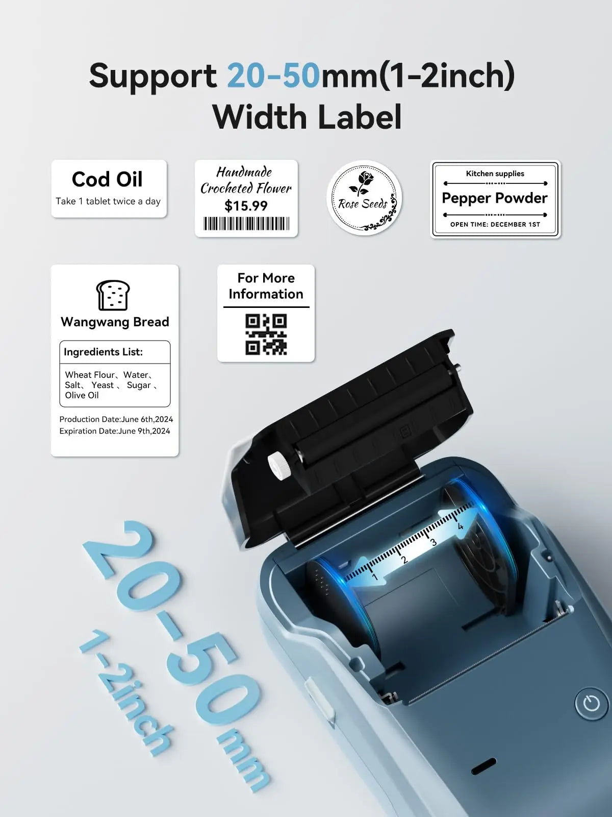 Niimbot B1 Mini Label Printer Adhesive Portable Printer 2 Inch Thermal Paper Round Labels Maker Machine For Tag Cable Printing