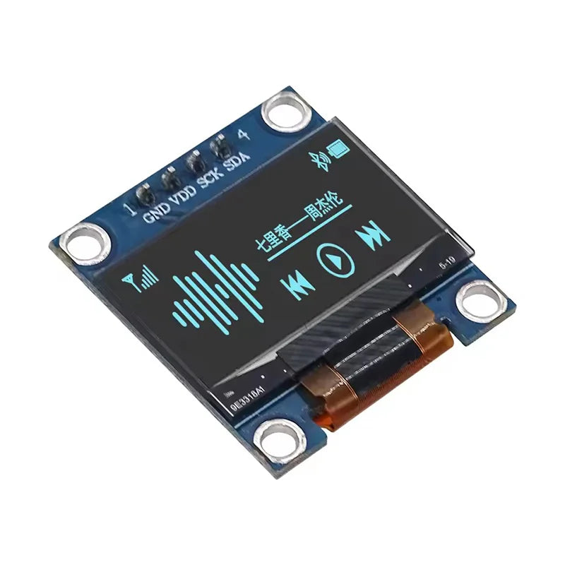 0.96 Inch OLED Display Module SSD1306 I2C IIC SPI Serial 128X64 LCD 4 Pin YellowBlue WhiteBlue for Arduino(Pin Headers Soldered)