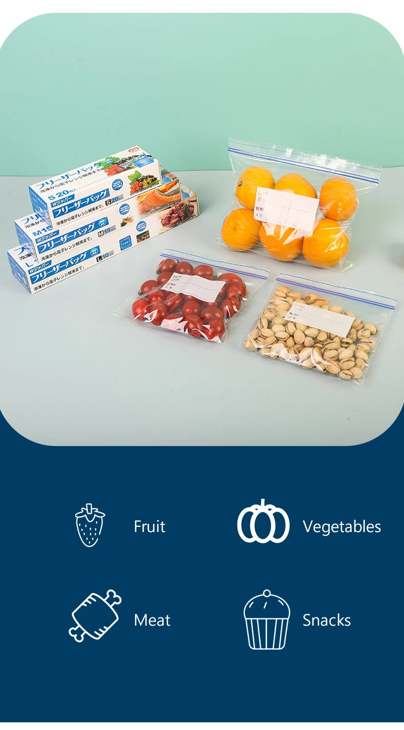 Food Grade Plastic Bag Zipper Sealing Freezer Storage Special Sliding Button Bag Thickened Self-sealing Bag