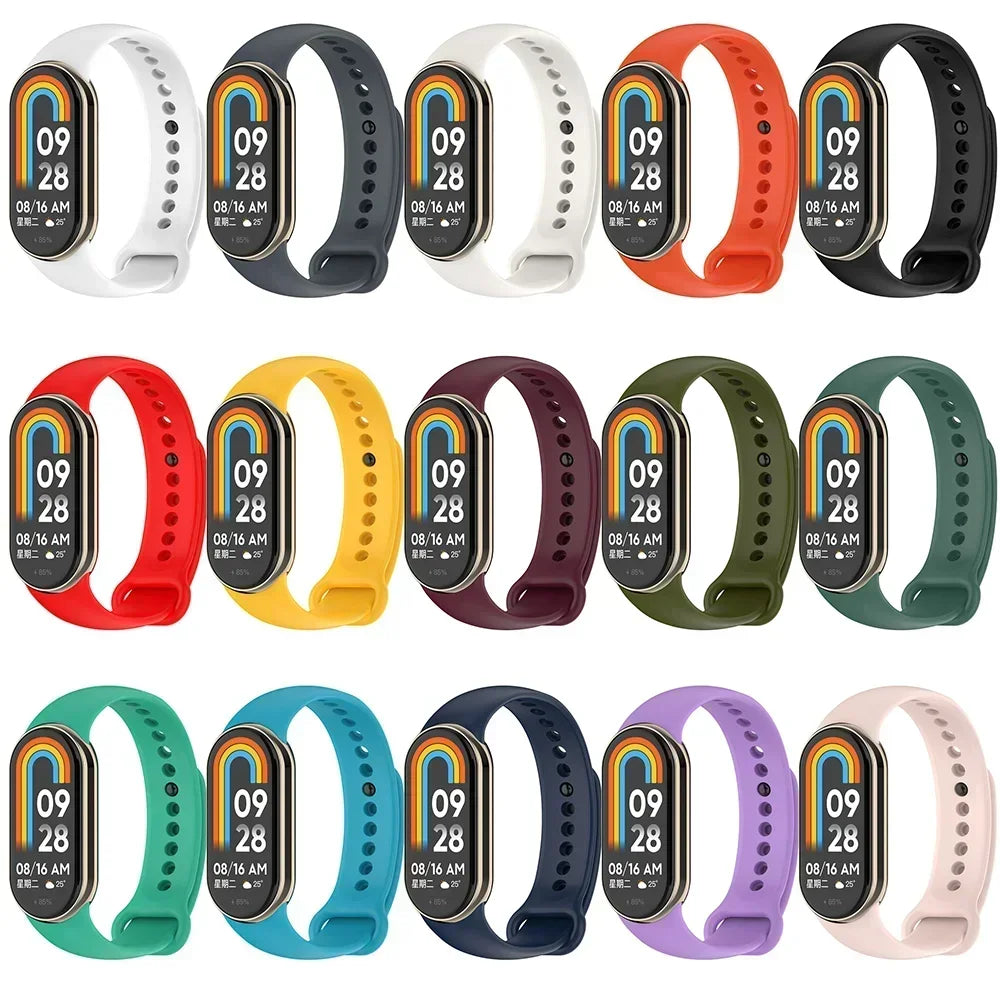 Sport Strap For Xiaomi Mi band 8-8 NFC Belt Replacement miband8 silicone Bracelet smart band 8 waterproof Watchbands Accessories