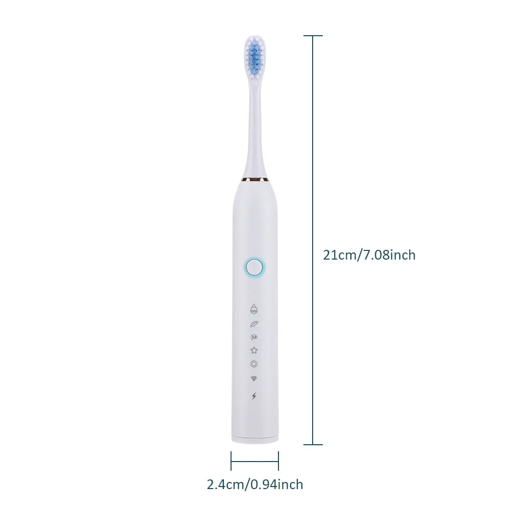 6 Modes Electric Toothbrush Rechargeable Toothbrush High Vibration Dental Tooth Whitening Cleaner Electric Brushes Oral Care
