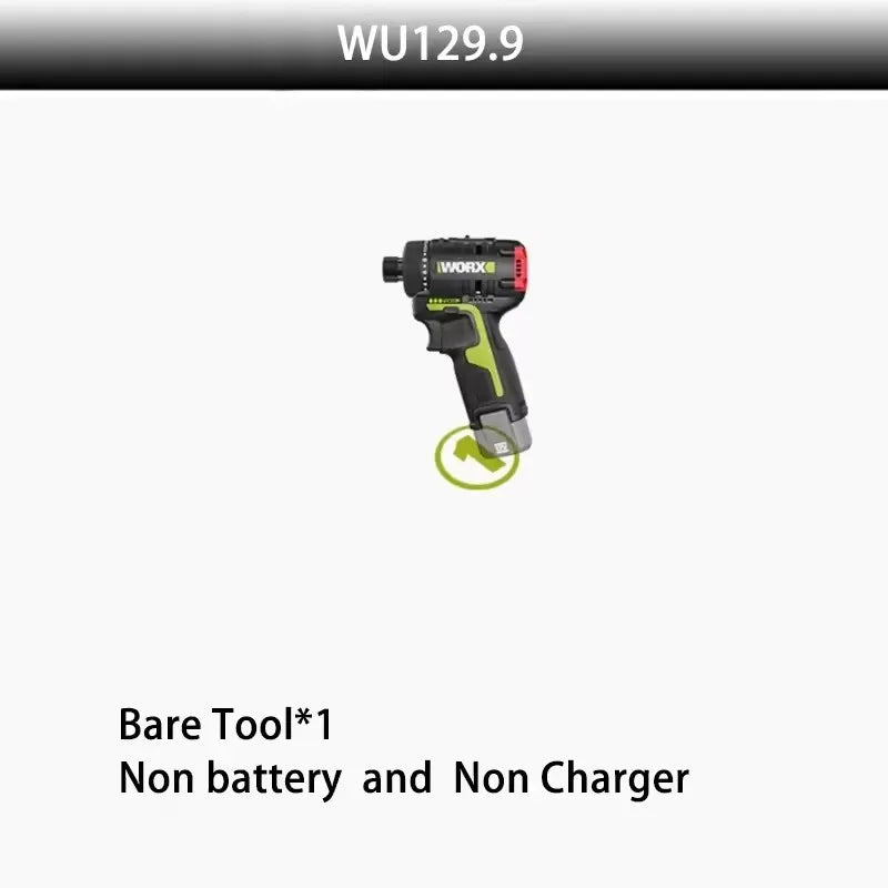 Worx WU129 Cordless Screwdriver 12V 1800rpm Brushless Motor 40Nm Dual Speed Adjustable Torque Wireless Universal Drill