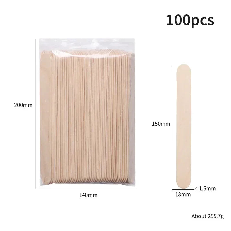Wooden Waxing Stick Disposable Wax Bean Wiping Wax Tool Disposable Hair Removal Beauty Body Beauty Tool Uñas Nail Charms