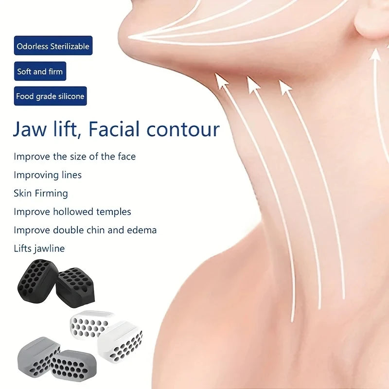 1/2Pcs Large Jaw Exerciser Fitness Jawline Muscle Training Double Chin Reducer Neck Face Slimming Mouth Jawliner Silicone Chew