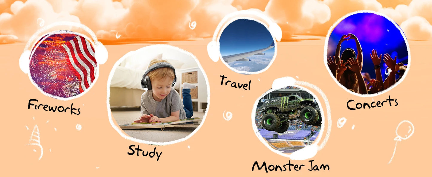 ZOHAN-Kids Hearing Protection Earmuffs, Child Noise Canceling Earmuffs for Watching Fireworks, Concerts, Air Shows