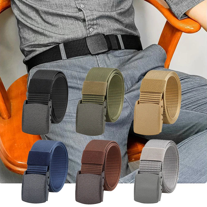 Nylon Belt With Plastic Automatic Buckle Outdoor Hunting Multifunctional Tactical Canvas Belt,Men And Women's Fashion Belt