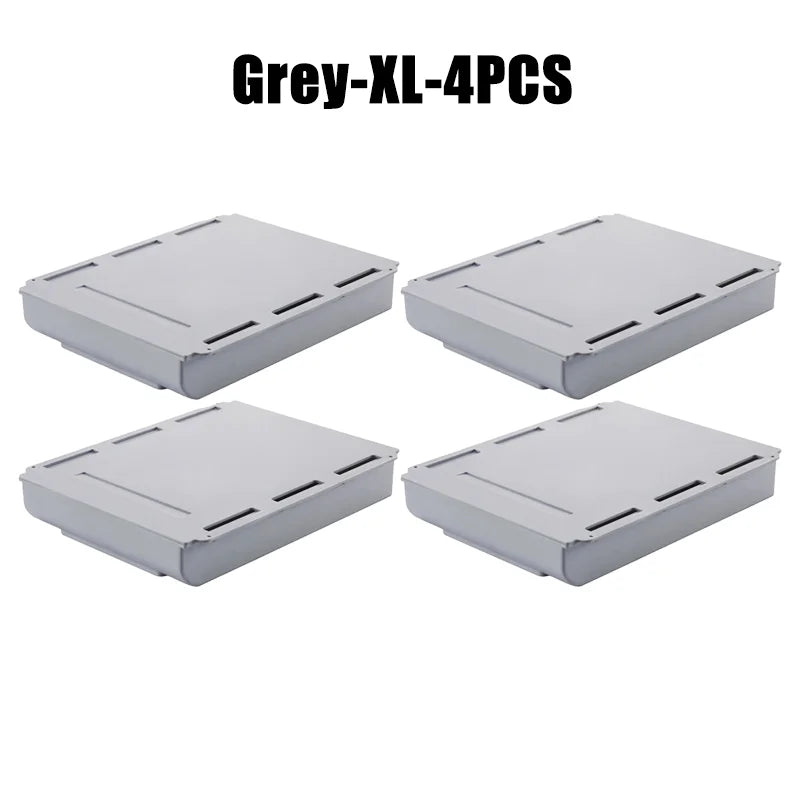 Hidden Storage Box Desk Storage Drawer Self-Adhesive Plastic Table Storage Holder Simple Sundries Cosmetics Stationery Organizer