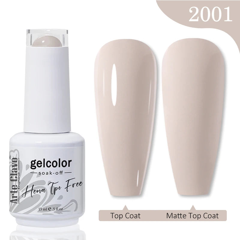 Arte Clavo HEMA TPO FREE Gel Nail Polish Jelly 15ml LED Nail Gel Hybrid Varnish Matt Top Base Coat Nail Art Gellak Primer