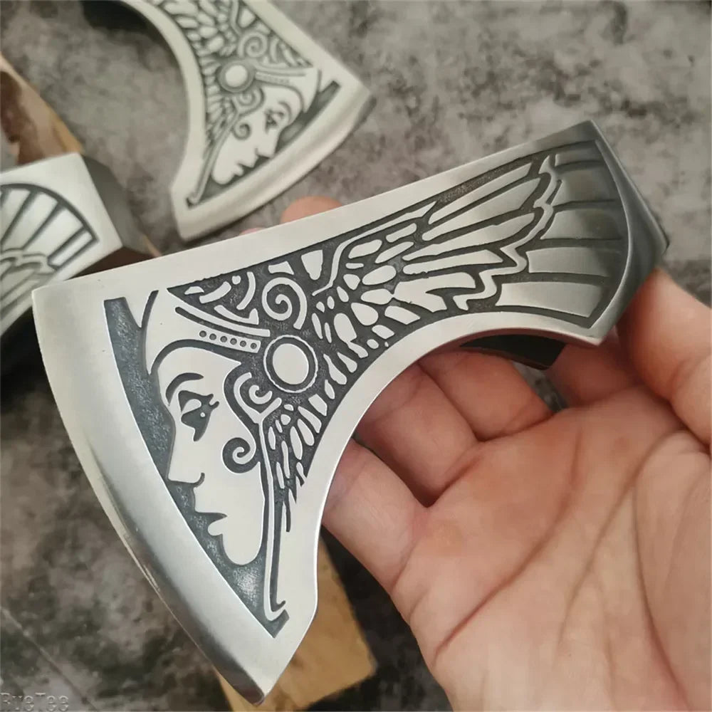 Professional Viking Throwing Axe Stainless Steel Jungle Goddess Design Outdoor Camping Tool Durable Unsharpened Man Gift