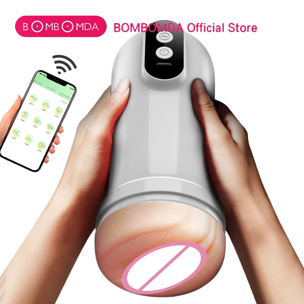 APP Automatic Sucking Male Masturbation Cup Vibration Heated Vagina Blowjob Masturbator Machines Sex Toys Adult Goods for Men