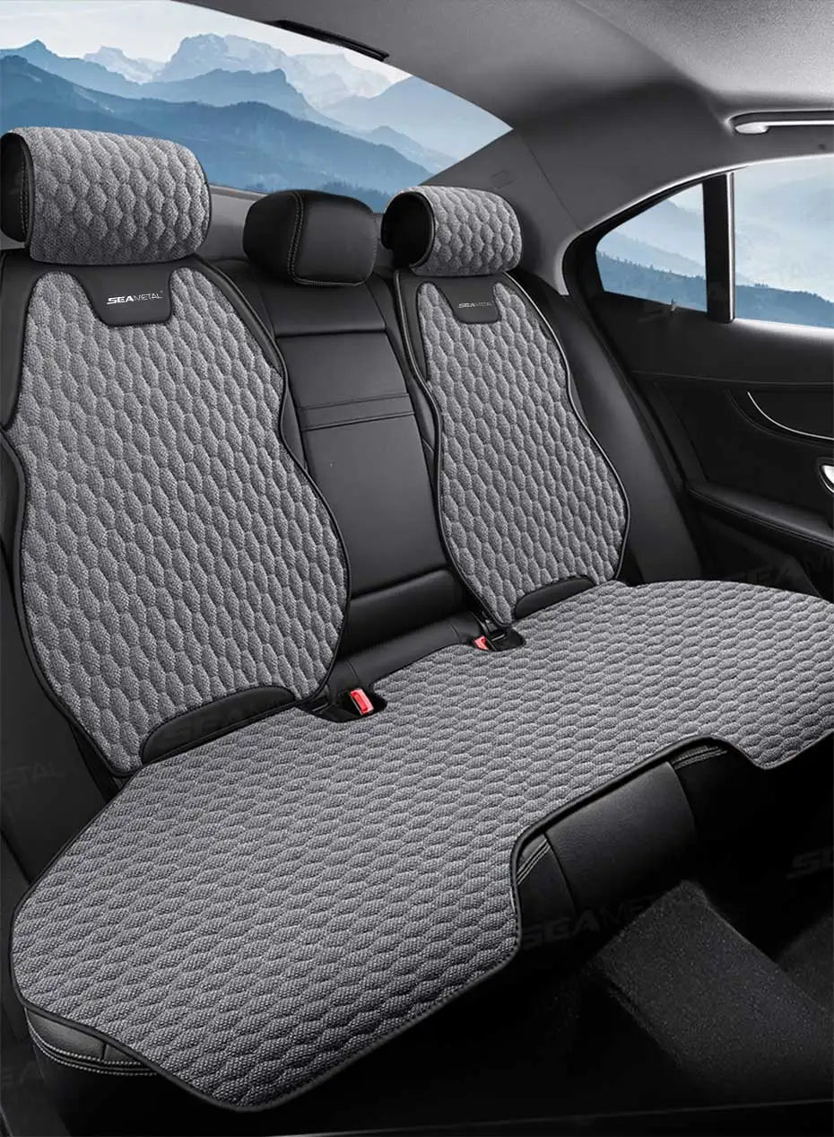 SEAMETAL Four Seasons Car Seat Cover Front Rear Car Seat Cushion Airbag Compatible Seat Protector Breathable Car Accessories