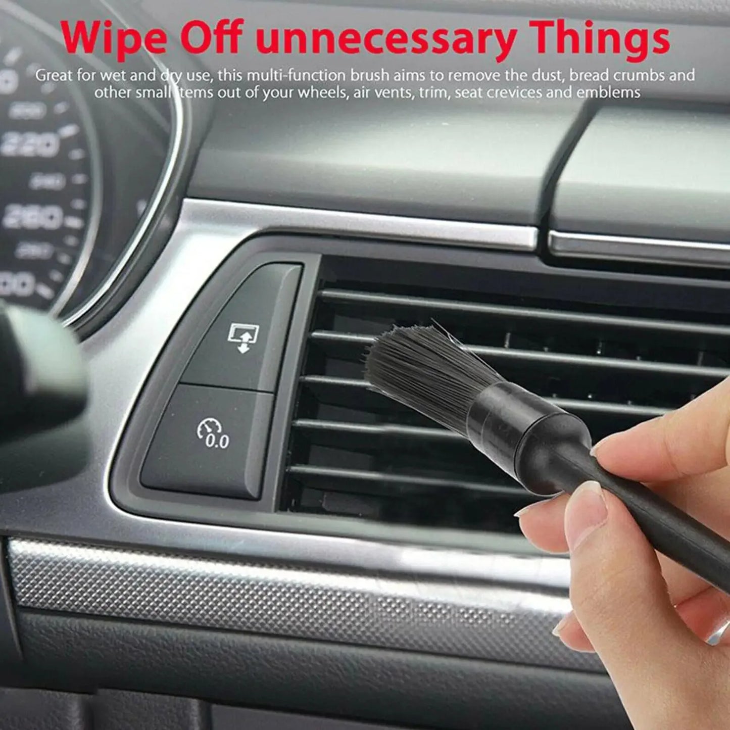 1/5x Car Detailing Cleaning Brushes Soft Detail Brush Wheel Cleaner Auto Dust Removal Brush Car Interior Exterior Accessories