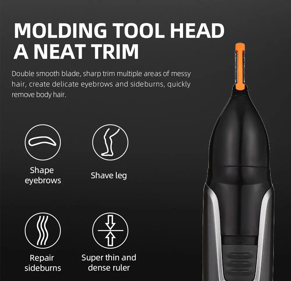 3in1 Rechargeable Nose Trimmer Beard Trimer For Men Micro Shaver Eyebrow Nose Hair Trimmer For Nose And Ear Cleaner Grooming Set