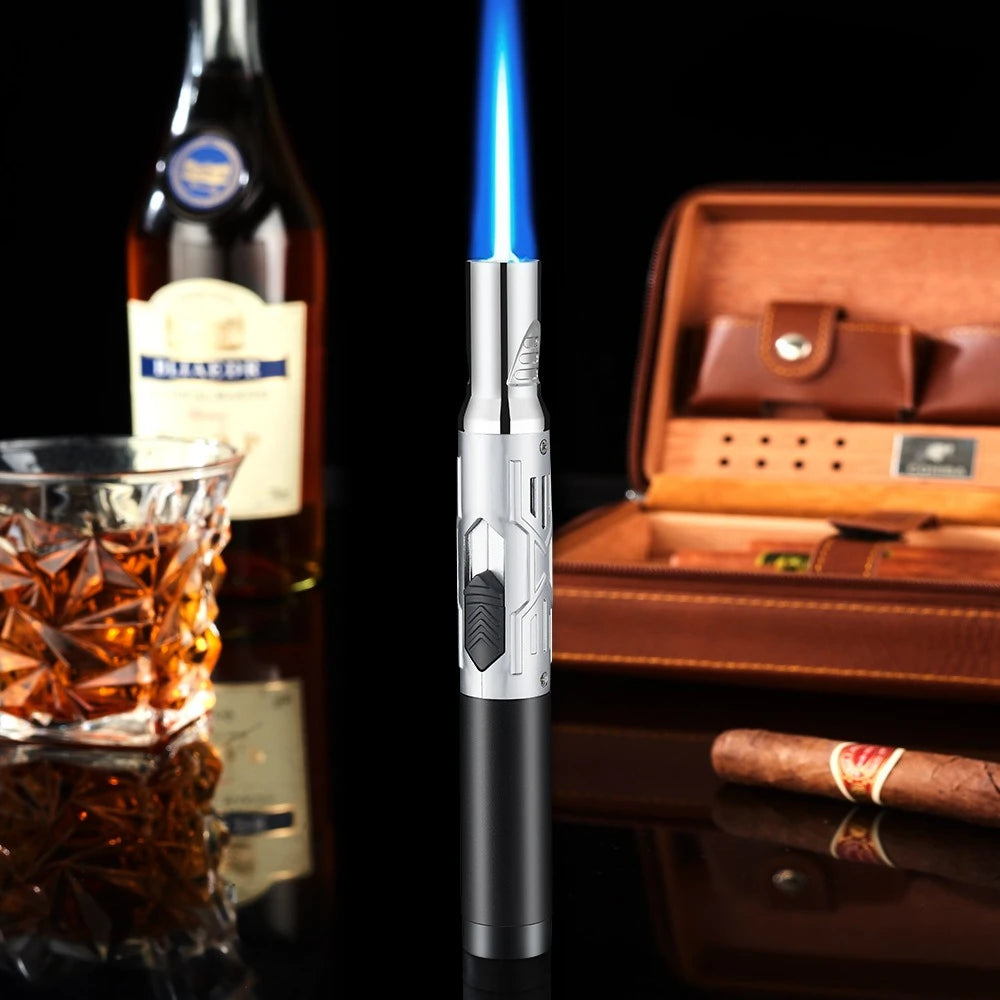New High Temperature and High Power Spray Gun Lighter Metal Windproof Flame Spray Cigar Outdoor Butane Inflatable Torch Lighter