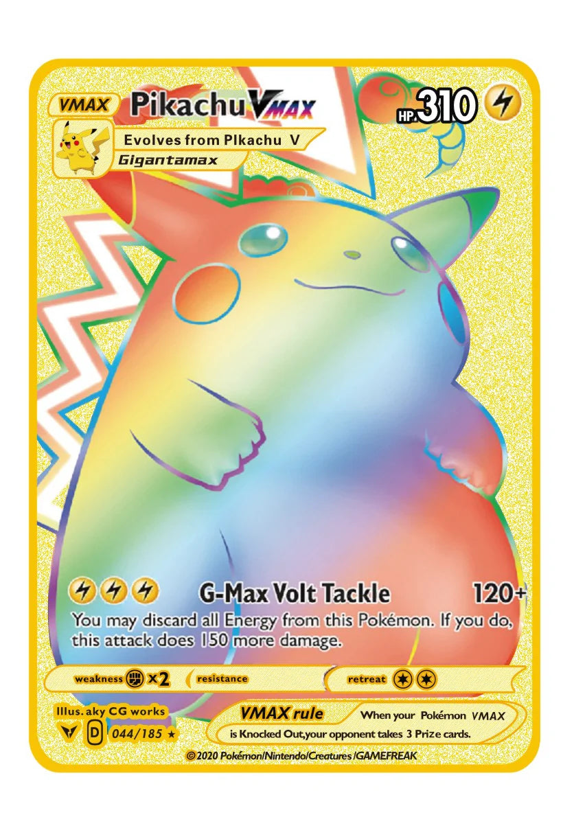 10000 Arceus Vmax DIY Golden Pokemon Cards in Spanish Iron Metal Pokmo Letters Kids Gift Game Collection Cards