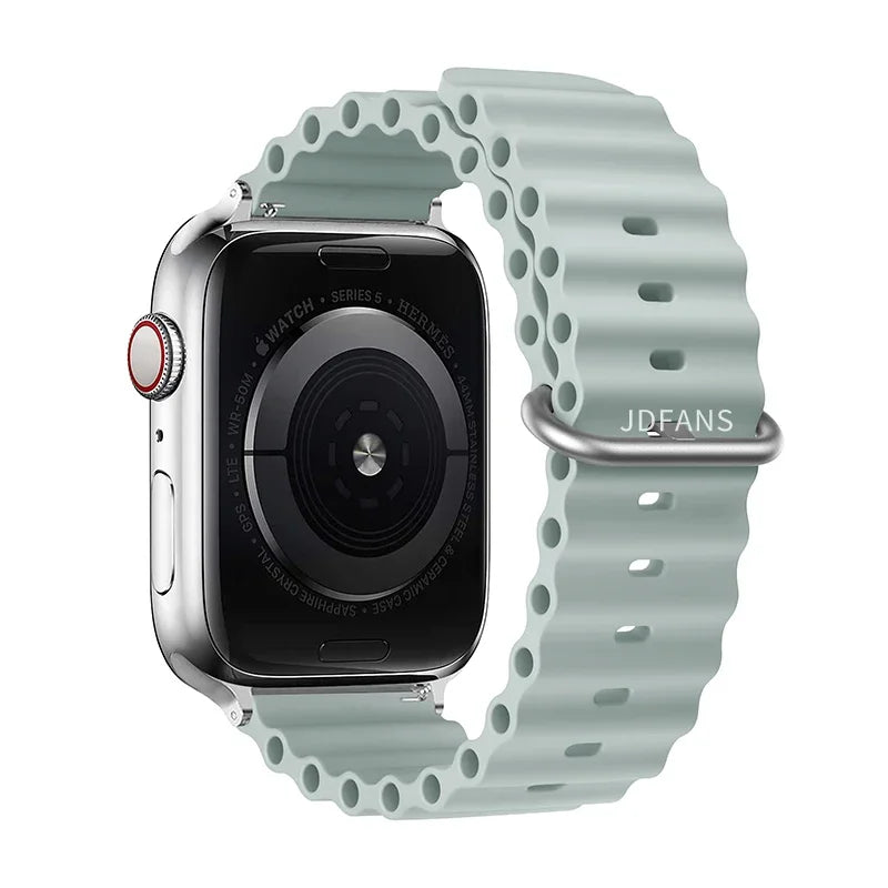 Ocean Band for Apple watch Ultra Series 10 9 7 8 5 6 SE 49mm 45mm 46mm 42mm 44mm 40mm 41mm Silicone bracelet correa iWatch Strap