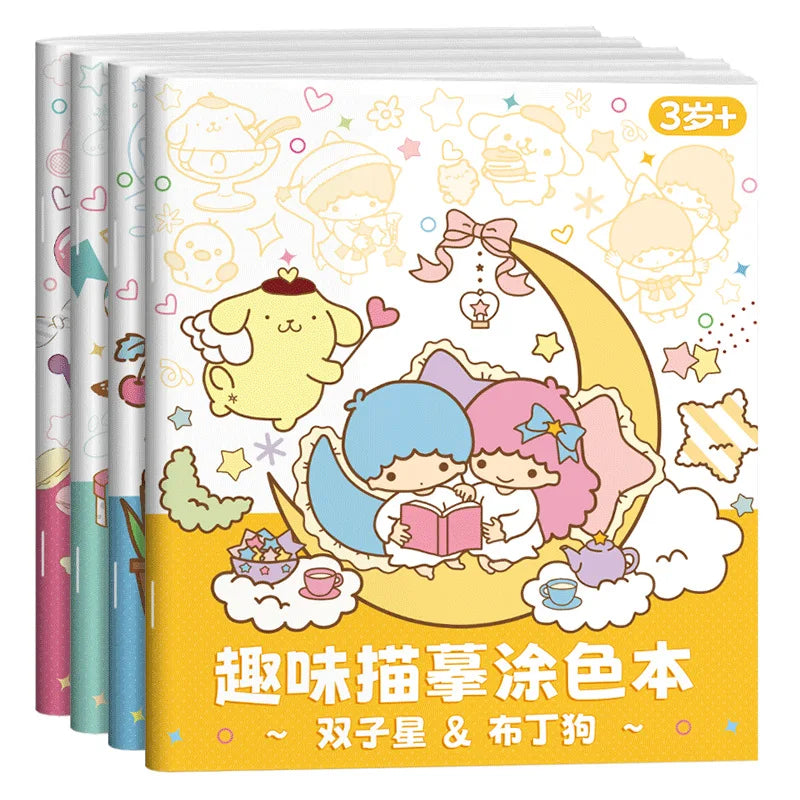 New Sanrio Kuromi Painting Notebook Children'S Sketching Coloring Copy Notebook Elementary School Cartoon Anime Line Draft