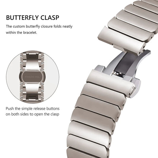 Stainless Steel Strap for Apple Watch Band Series 11 10 9 8 SE3 42mm 46mm 45mm 41mm 44mm 40mm Metal Bracelet IWatch Ultra 3 49mm