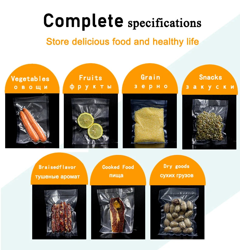 vacuum bags for food Vacuum Sealer bag Food Fresh Long Keeping 12+15+20+25+30cm*500cm Rolls/Lot bags for vacuum packer