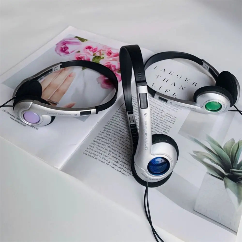 Y2k Personality Retro Headphones Millennium Wind Headset Blue Black Fashion Style Headset Over Ear Earbud 3.5mm Type C Headset
