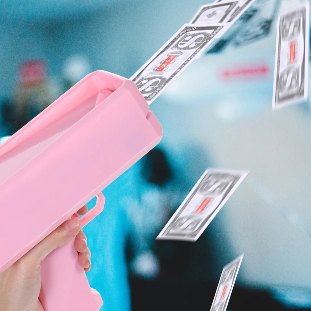 1 Set Handheld Cash Shooter for Wedding Birthday Game Movies Bachelor Props Party Supplies Celebration Spray Money Gun
