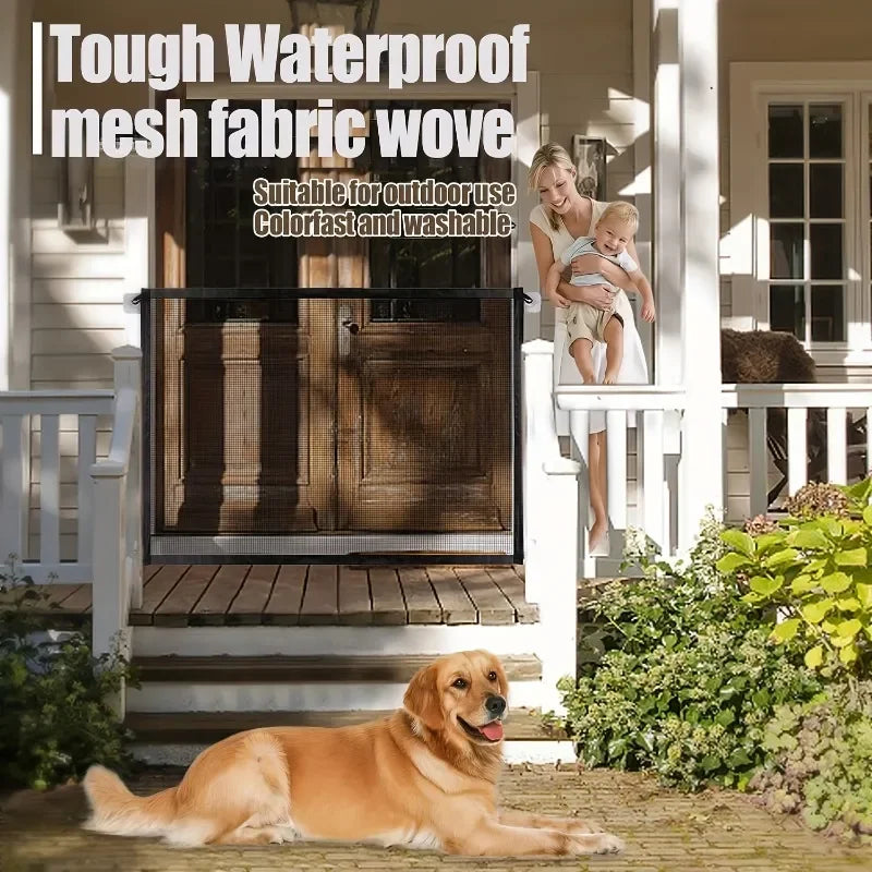 Pet Barrier Fences Portable Folding Breathable Mesh Child Safety Gate Pet Baby Separation Guard Isolated Fence Dog Accessories