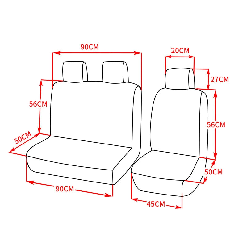 1+2 Seat Covers PU Leather Seat Cover for Transporter for Ford transit Van Truck Lorry for Renault for Peugeot for Opel Vivar