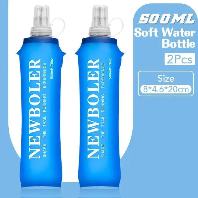 NEWBOLER 250ml 500ml Water Bottle TPU Folding Soft Flask Sport Water Bottle Water Bag Collapsible Water Bottle Running Camping