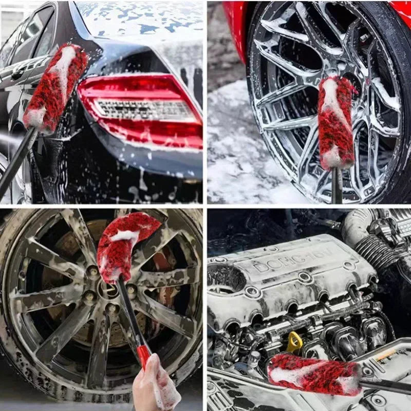 Auto Wheel Detailing Brush Bendable Wheel Woolies for Car Rim Tire Washing Easily Clean Hard-To-Reach Areas Car Cleaning Tools