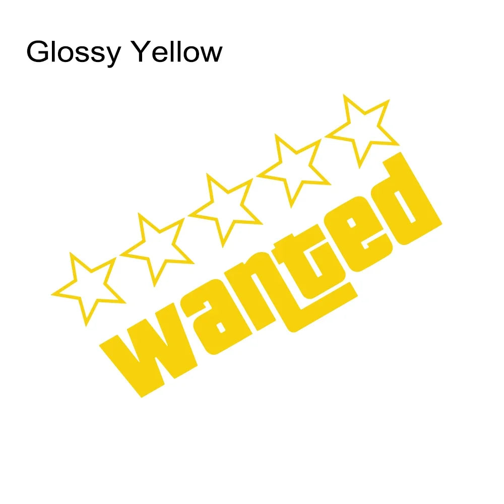 Wanted Pentagram Car Stickers Vinyl Decals Decor Rear Windshield Window Glass Bumper Body Scratches Waterproof Auto Accessories