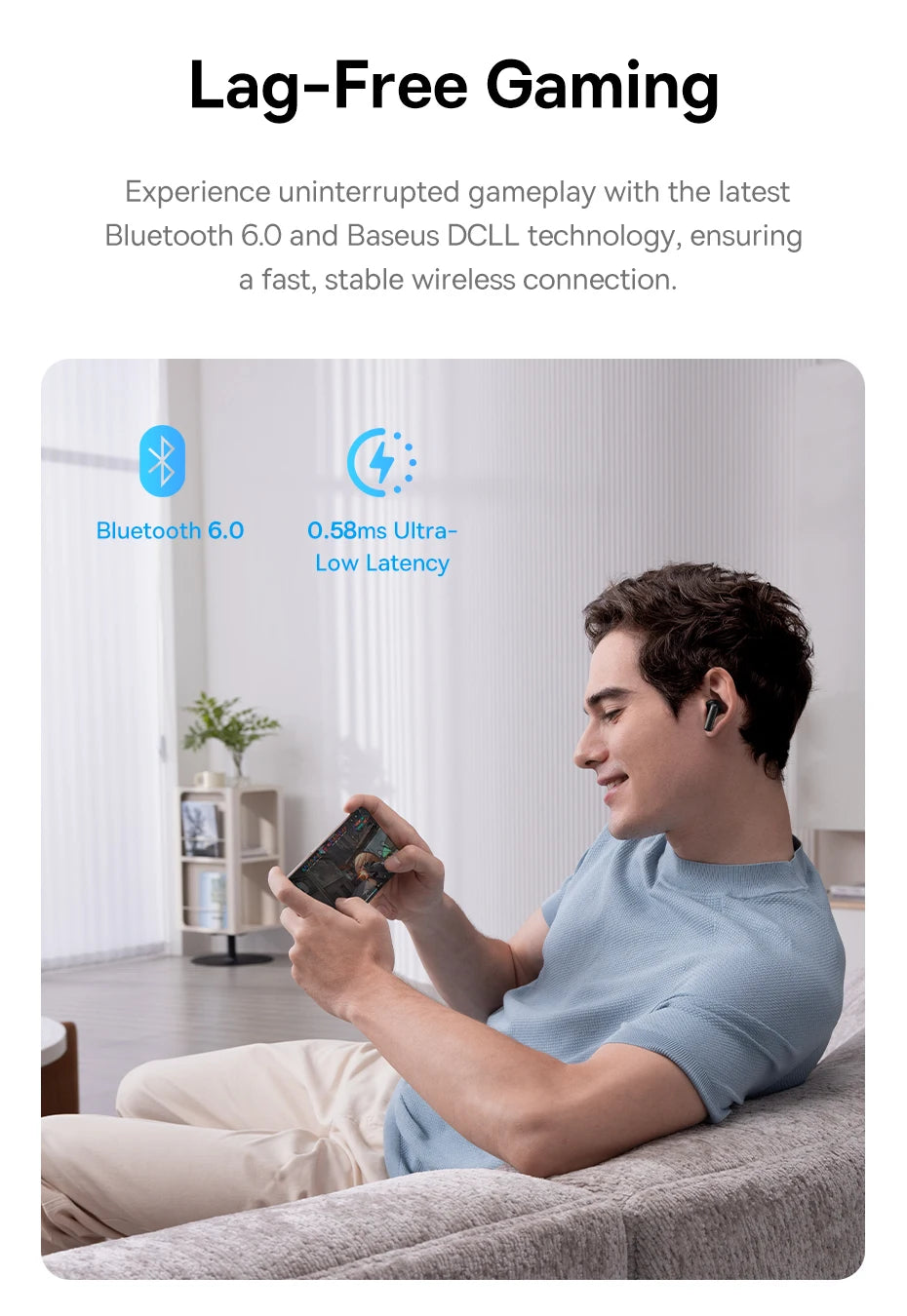 Baseus EP10 Pro ANC Earphones Wireless Bluetooth 6.0 50dB Realtime Adaptive ANC Headphones 6 Mic in-Ear Earbuds Hi-Res LDAC IP55