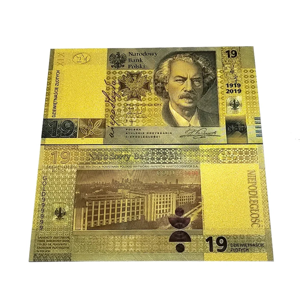 Polska KROLOWA New Style plastic Gold foil banknotes set souvenir golden money Colorful Commemorative collection movie money