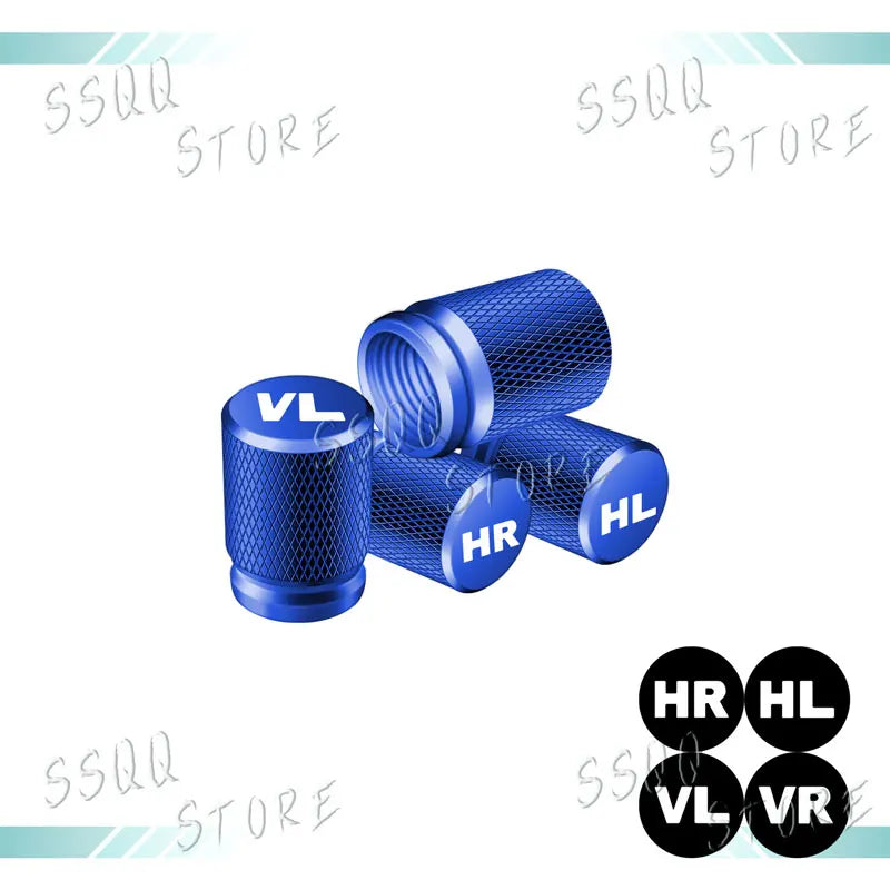 4pcs VR VL HL HR Emblem Universal Car Wheel Tire Valve Stem Caps Dust Covers Metal Tire Wheel Stem Air Valve Cap Car Accessories