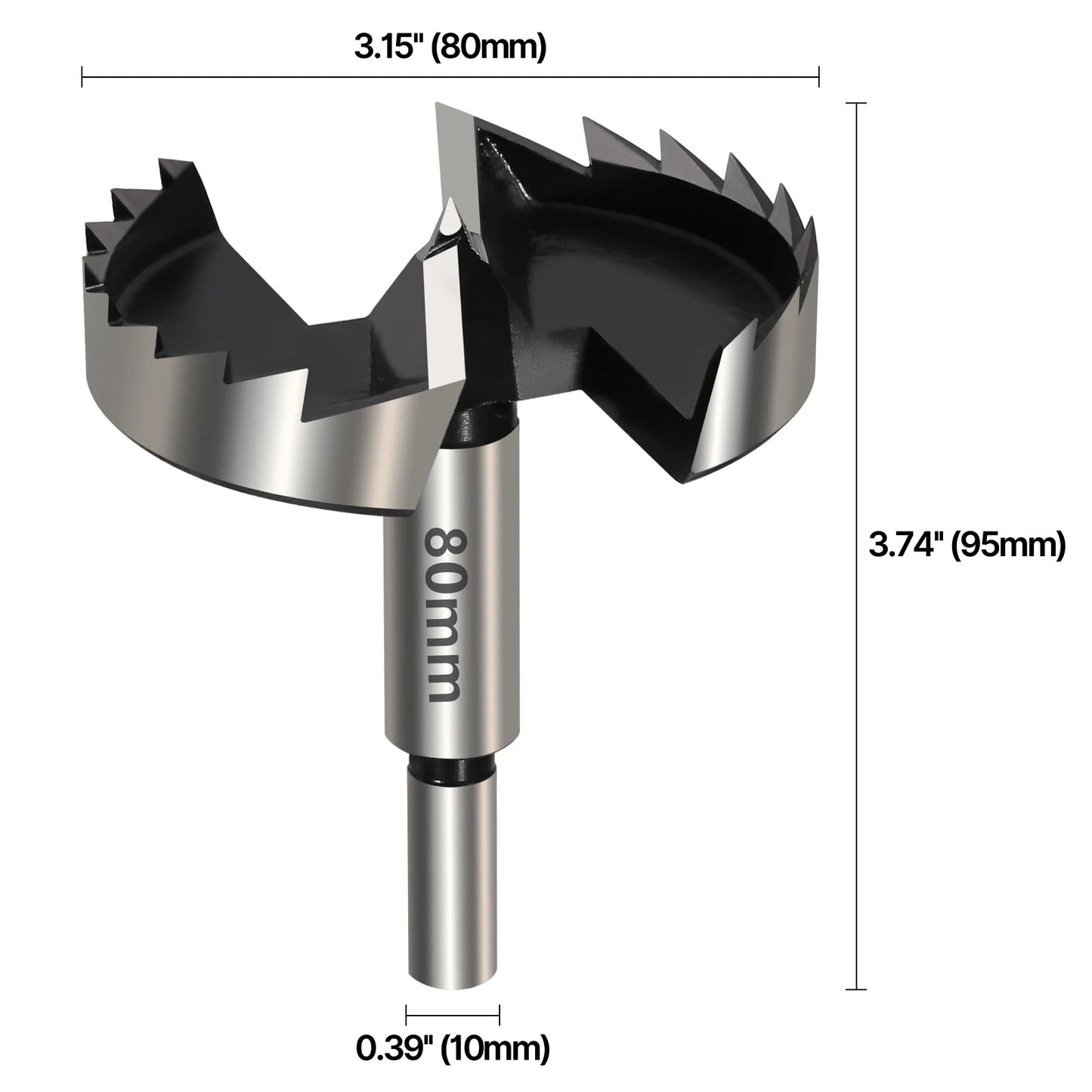 Vearter 1Pc 6mm-100mm Forstner Woodworking Tools Hole Saw Hinge Boring Drill Bits Round Shank High Carbon Steel Cutter