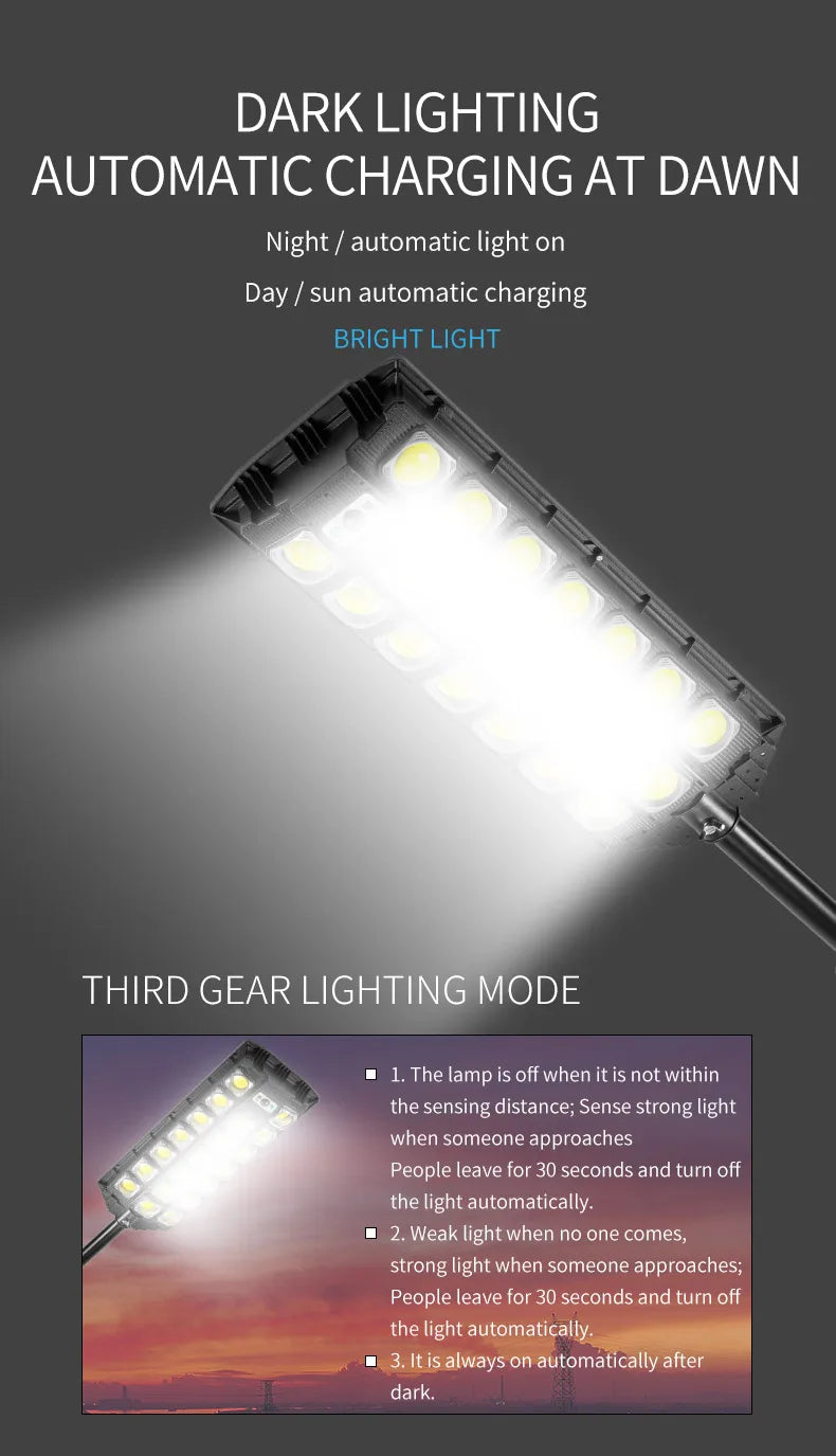 LED Solar Street Light Outdoor Waterproof LED For Garden Wall Adjustable Angle Solar Lamp Built-in Lithium Battery