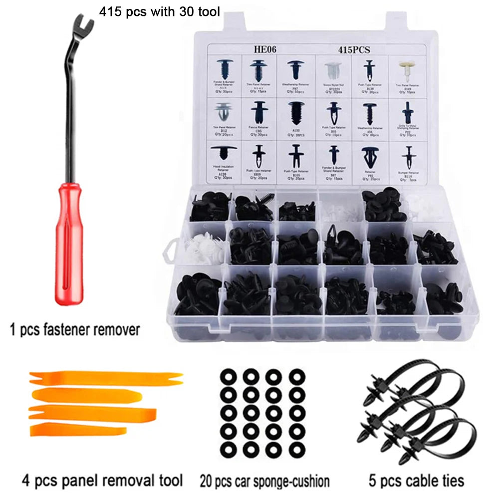 Auto Fastener Clip Kit Fender Rivet Clips Car Body Push Retainer Pin Rivet Bumper Door Trim Panel Retainer Mix Size Car Clip Set