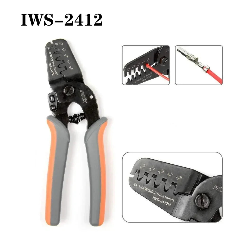 IWISS IWS-2820M Mini Micro Open Barrel Crimping PlierIWS-2412M JAM MolexTyco JST Terminals and Connectors Mini Hand Crimper Tool