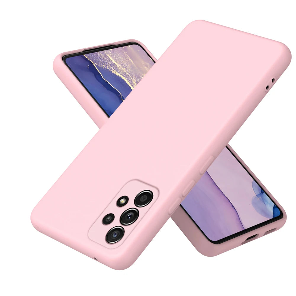 Original Liquid Silicone Phone Case For Samsung Galaxy A52 A52S 4G 5G Soft Back Cover Camera Protector Coque Bumper