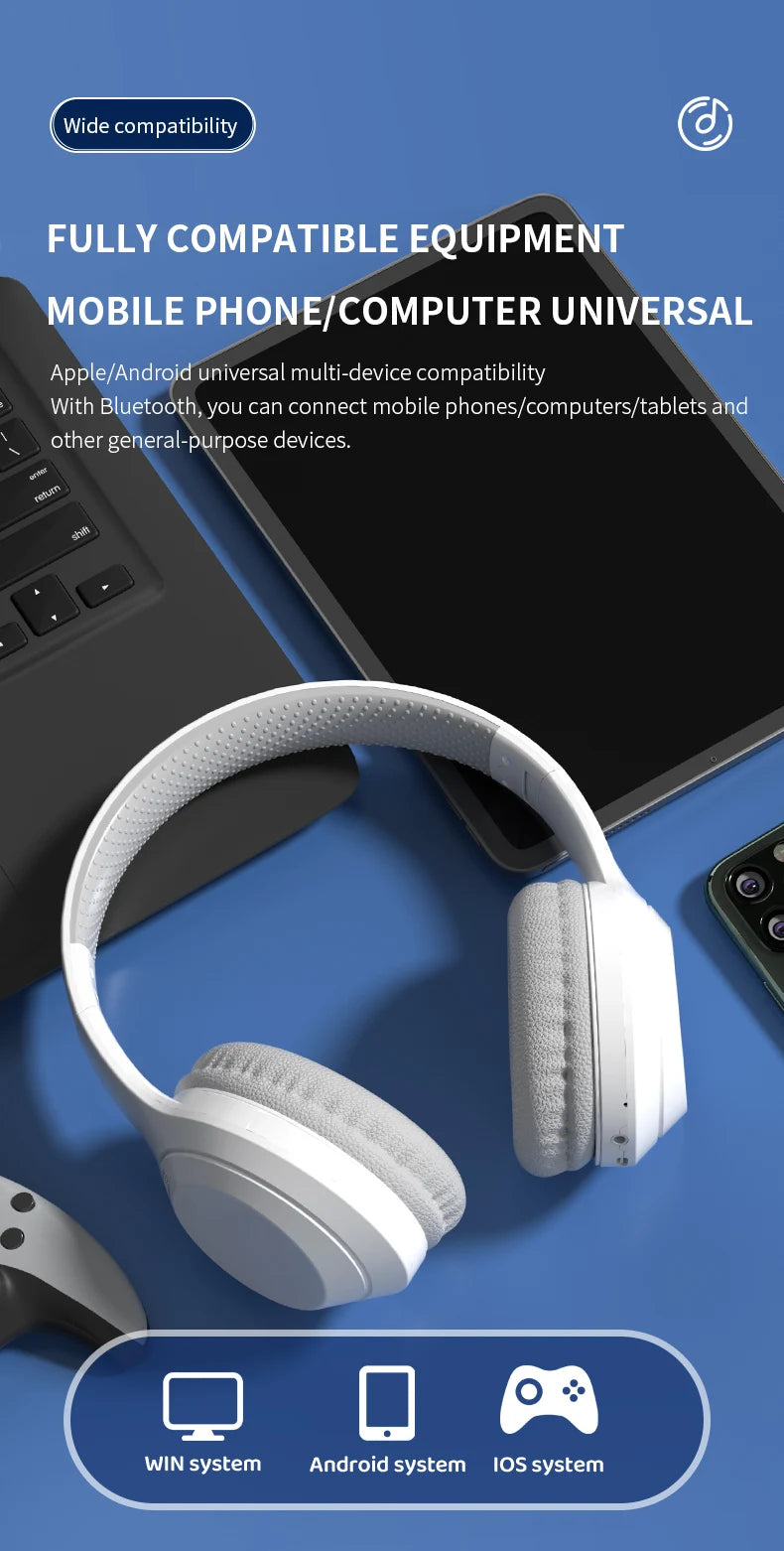 Xiaomi Wireless Headphones Bluetooth5.3 Headphone Foldable Portable 40mm Driver Game Music Over Ear 3D Stereo Headset With Mic