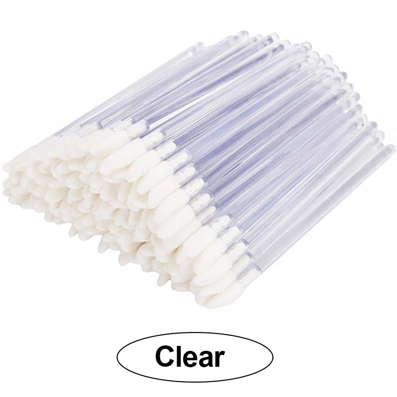 Okaylash Disposable Glitter Lip Gloss Brush Eyelash Extension Cleaning Brushes Crystal Lipstick Applicators Cleaner Makeup Tools