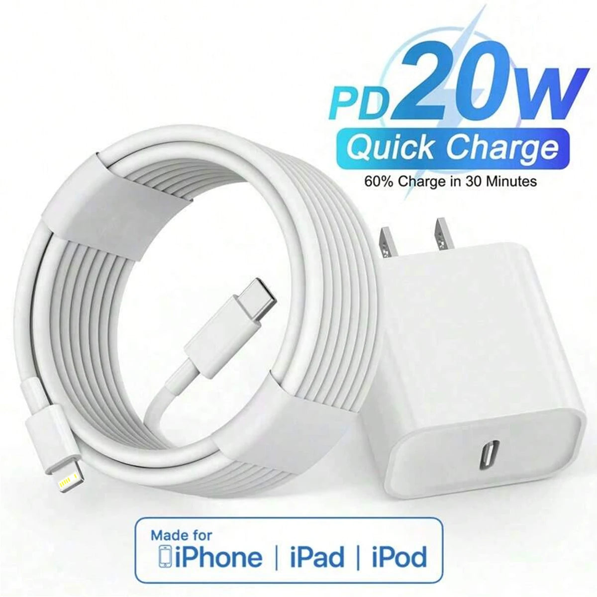 Wall Charger Iphone 12 Pro Max Charging Cable Type 20W PD