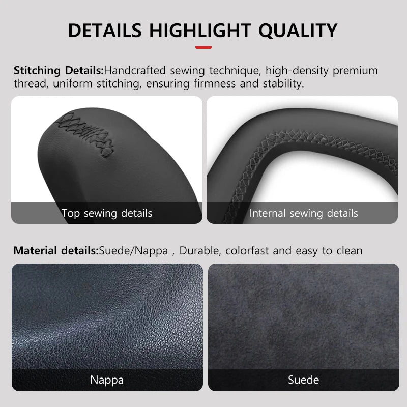 NovaAcc Yoke Steering Wheel For Tesla Model Y 3 2017 2018 2019 2020 2021 2022 2023 Heating Black Nappa Suede Car Accessories