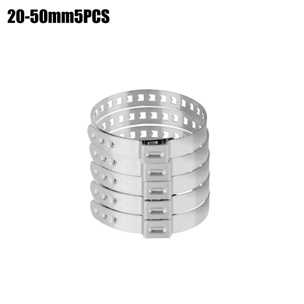 5Pcs 20-50/50-120mm Adjustable Auto Fasteners Axle CV Joint Boot Crimp Clamp Kit Driveshaft Ball Cage Clips Car Accessories