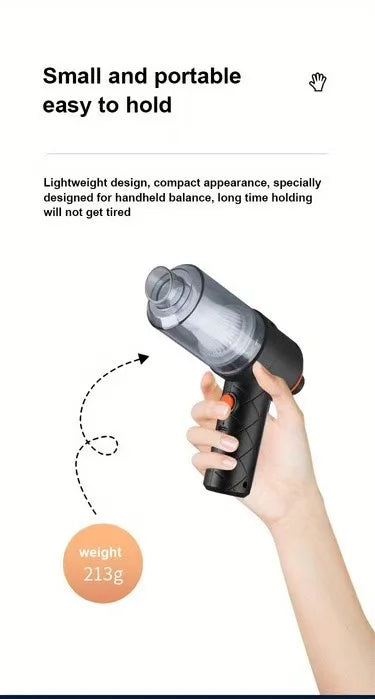 Car vacuum cleaner with suction and blowing function, portable, wireless charging, high-power, handheld vacuum cleaner for home