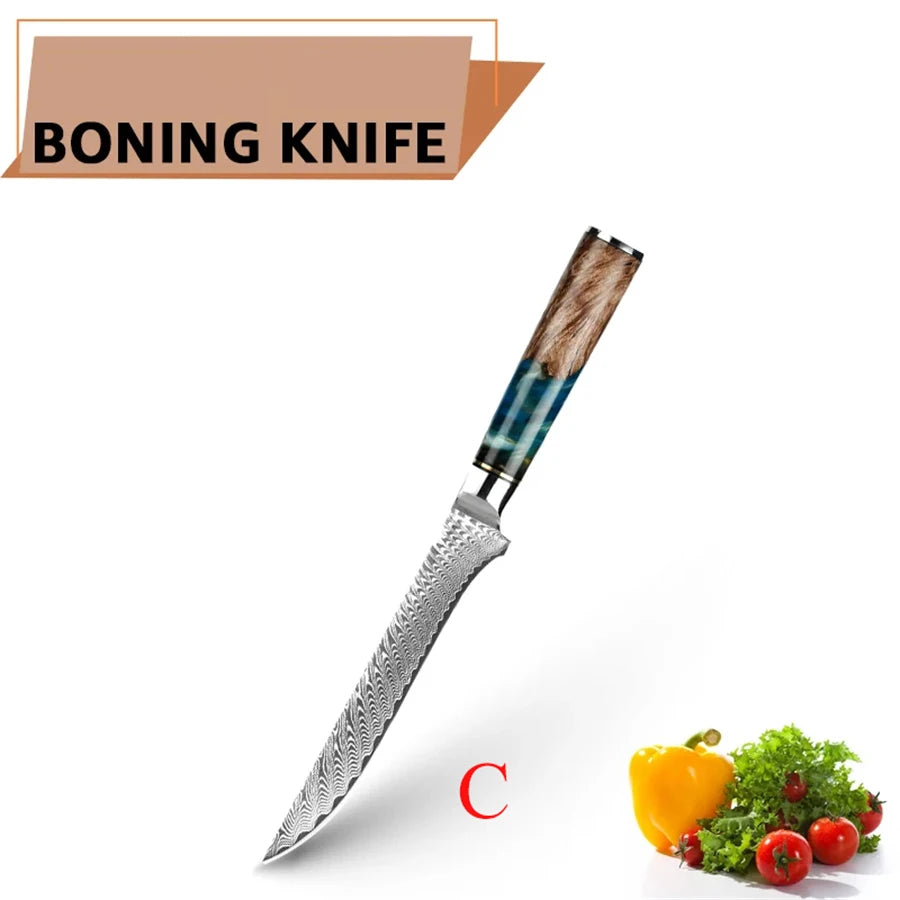 1PC ,Kitchen Knife Damascus Steel Slicing Knife Meat Cleaver Knife Utility Knife Cooking Tools Creative Knife Kitchen stuff