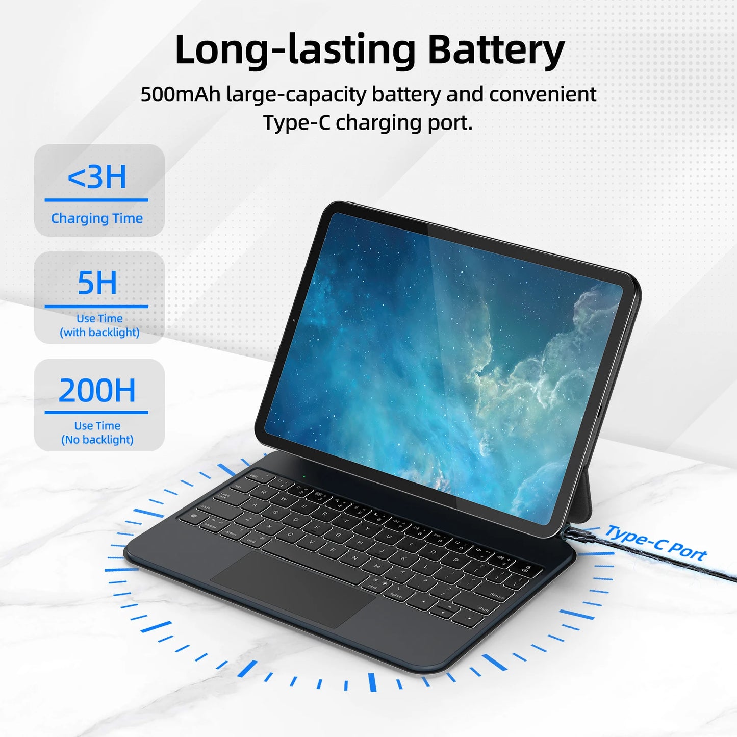 Smart PIN Plug&Play Magic Keyboard Case for iPad Pro 11 2024 M4 iPad Air 4/5/6 10.9 Multi-touch Touchpad Smart Reverse charging