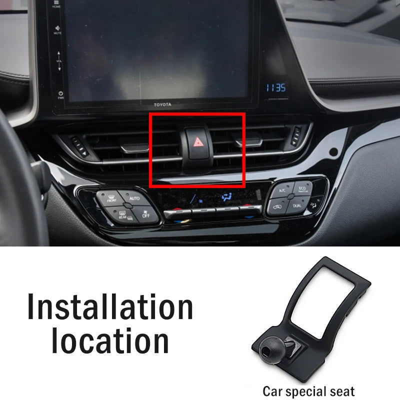 Car Phone Holder For Toyota CHR 2018-2022 Gravity Navigation Bracket GPS Stand Air Outlet Clip Rotatable Support Car Accessories